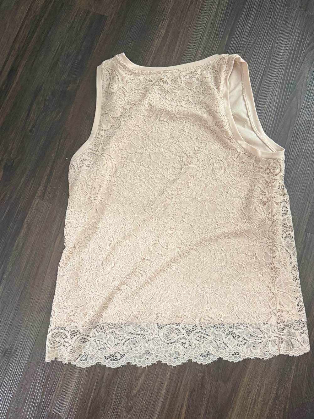 Dynamite Cream Lace Overlay Tank